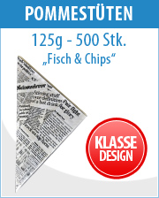 Papierspitztüten Fisch & Chips