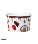Milky Eisbecher 90 ml aus beschichtetem Hartpapier in Vorderansicht – lebensmittelechter Papp Eisbecher für Speiseeis, Frozen Yogurt und Desserts.
