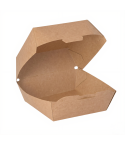 Offene Hamburger-Box L braun aus Kraftpapier mit Klappdeckel