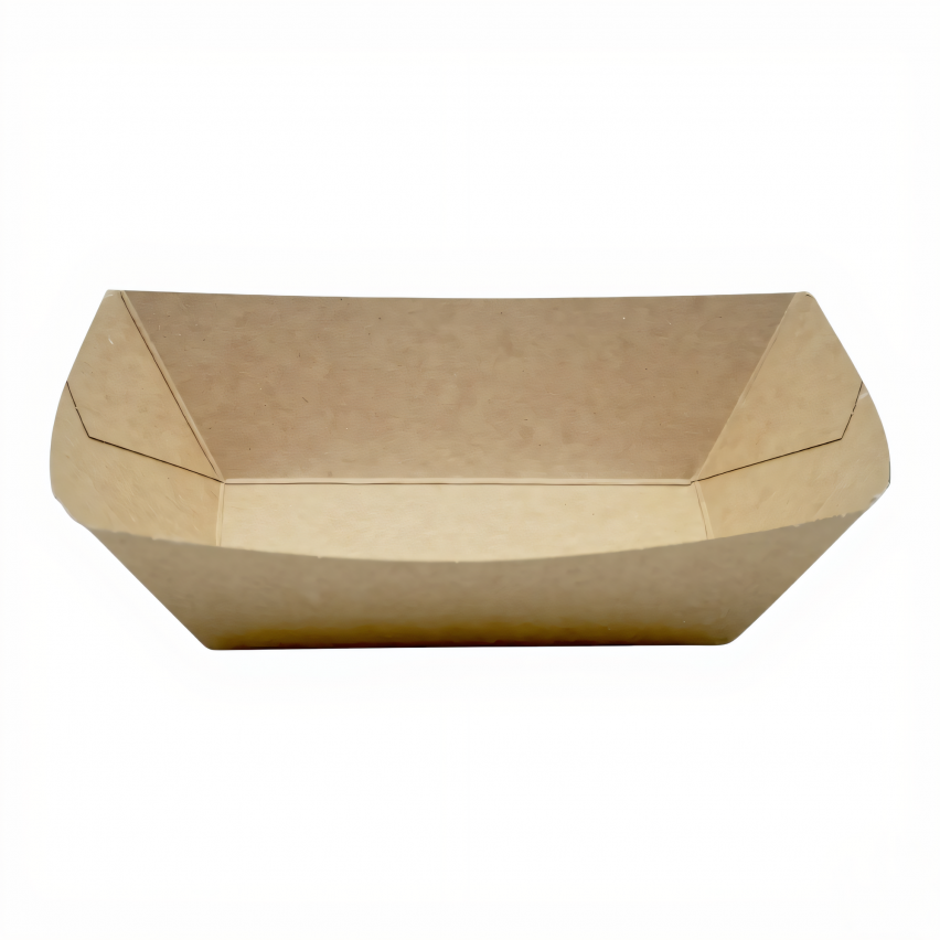 100 Snackschalen Nature, Bio – 12x6x3,7 Cm, Braun/weiß, Nachhaltig