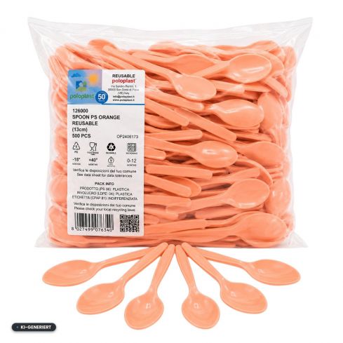 Eislöffel - 13cm - Orange - 500 Stk.