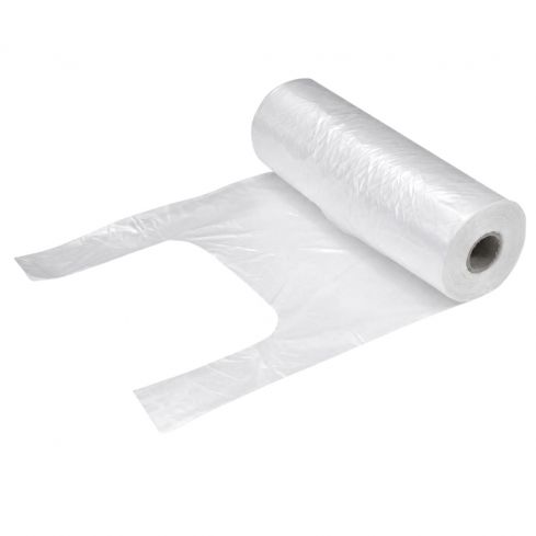 Transparente HDPE Knotenbeutel auf Rolle mit Perforation zum einfachen Abreißen für Obst, Gemüse und Lebensmittel.